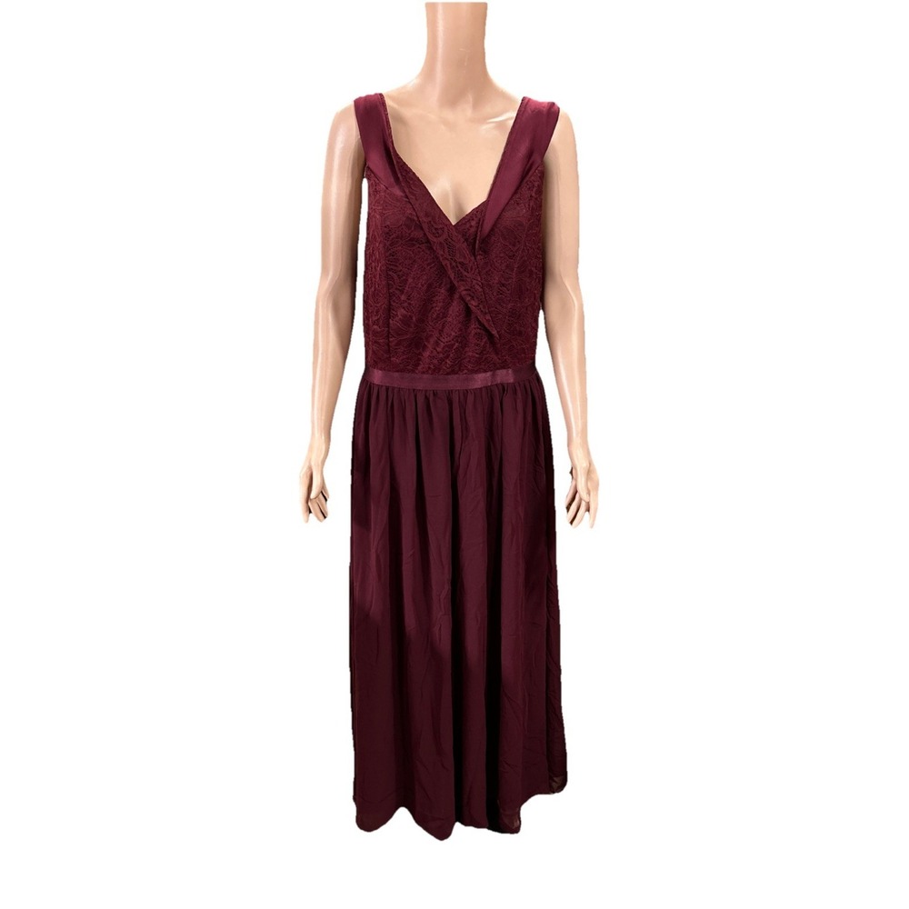Daisyaner Dress Women's 2XL Burgundy Wedding Evening Off Shoulder Vneck